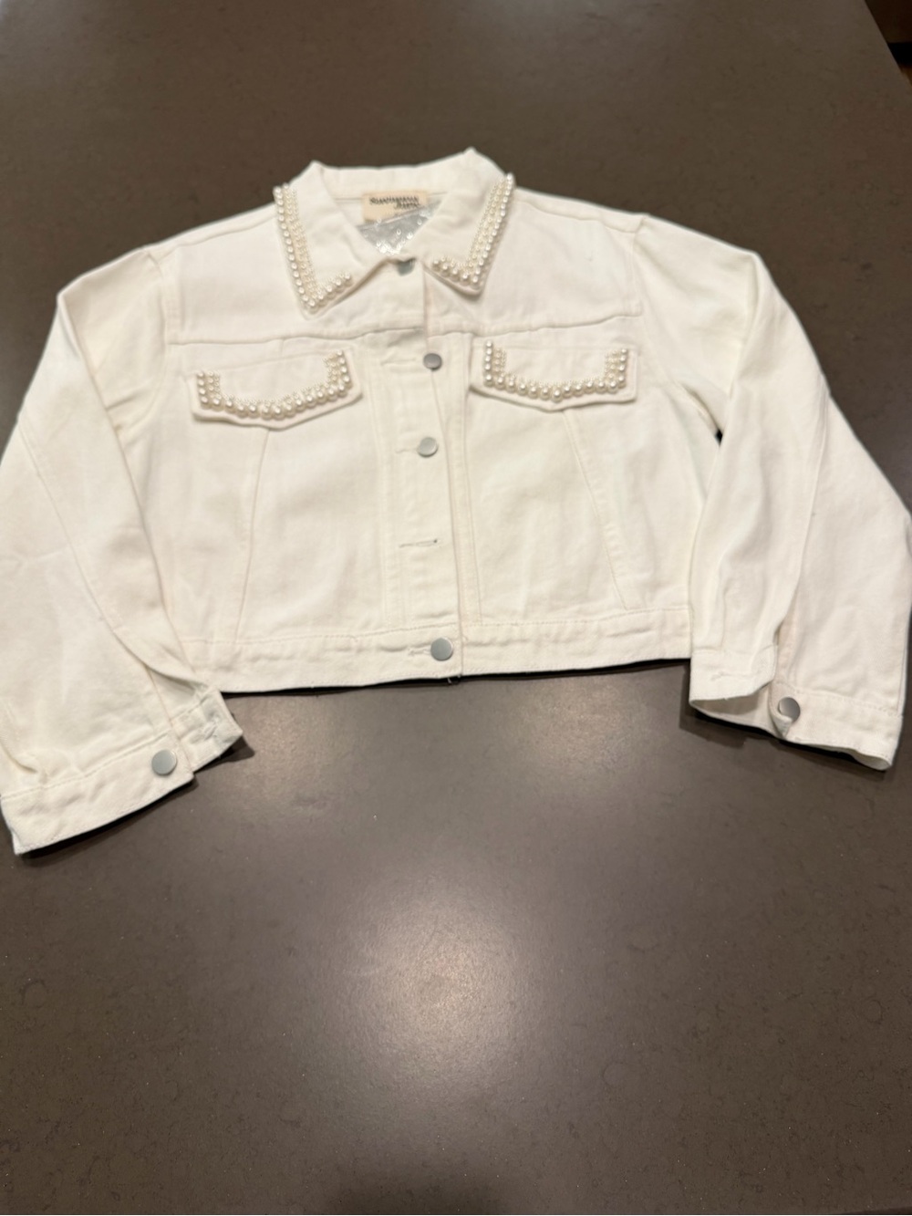 NWT Savanna Jane Pearl Embellished Denim Jacket Sz: S & M